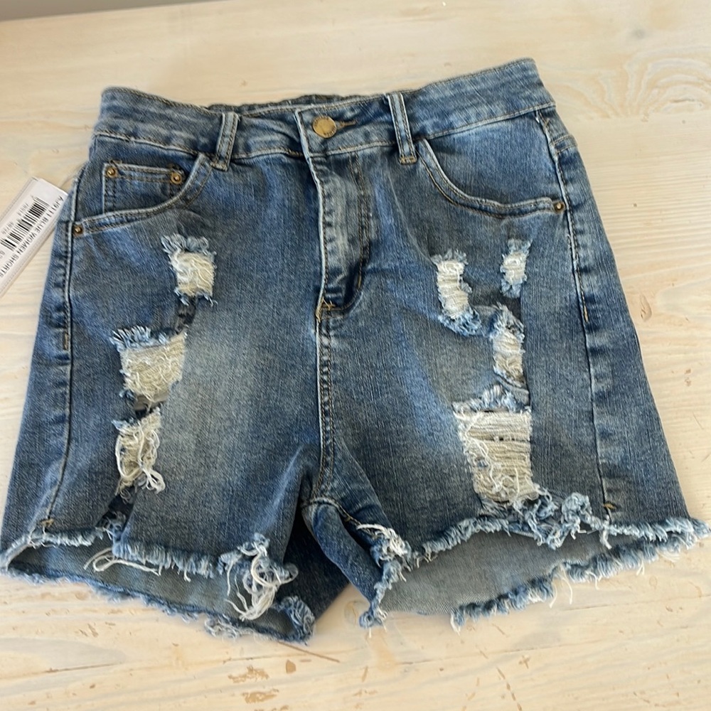 Falmer Heritage AZ high rise cutoff distressed Jean shorts size small NWT